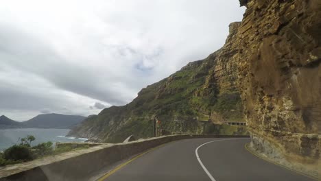 Driving-on-the-Chapman's-Peak-Drive,-Cape-Town,-South-Africa