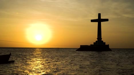 Catholic-cross-in-the-sea