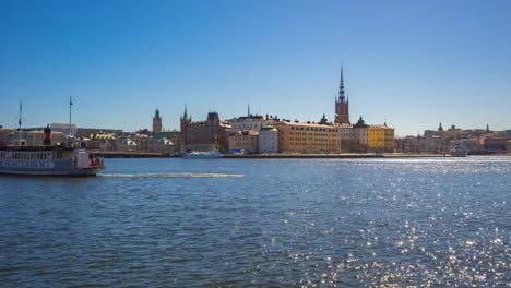 Zeitraffer-Video-der-Stadt-Stockholm-in-Schweden,-Zeitraffer-4k