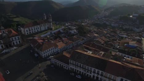 Aerial-of-Ouro-Preto-city-in-Minas-Gerais,-Brazil