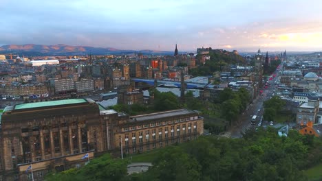 Edinburgh-Scotland-sunset-Aerial