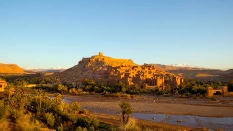 Old-castle-Kasbah-Ait-Ben-Haddou-sunrise--timelapse