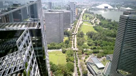 Luftaufnahme-der-Skyline-von-Singapur