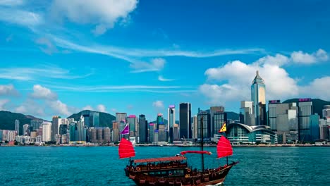 Aerial-timelapse-of-Hong-Kong-skyline.-Hong-Kong,-China