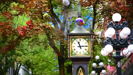 Reloj-de-vapor-en-Gastown,-Vancouver,-Canadá