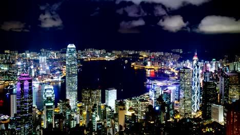 Vista-de-noche-famoso-de-Hong-Kong---lapso-de-tiempo