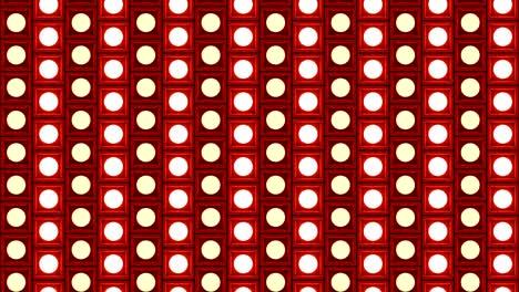 Lights-flashing-wall-bulbs-pattern-vertical-rotation-stage-red-background-vj-loop