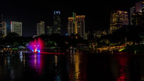 Timelapse-of-night-illumination-famous-light-music-fountain-show-panorama-kuala-lumpur-malaysia-4K