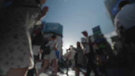 Soft-Focus---People-walking-at-the-scramble-intersection-(Summer-in-shibuya)