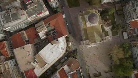 Aerial-view-of-the-square-and-the-Metropolitan-Cathedral-church-of-Athens.