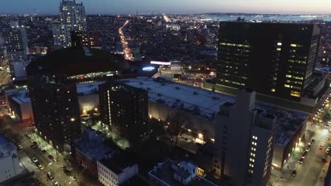 Aerial-of-Downtown-Brooklyn,-New-York