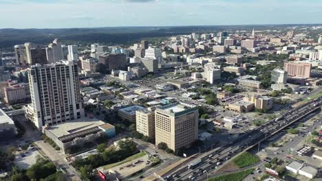 Aerial-of-Downtown-Austin,-Texas