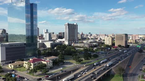 Aerial-of-Downtown-Austin,-Texas