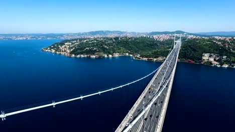 El-puente-de-Mehmet-del-sultán-de-Fatih,-es-un-puente-en-Estambul,-Turquía