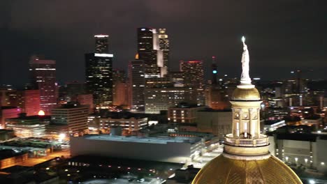 Aerial-of-Atlanta,-Georgia-at-Night