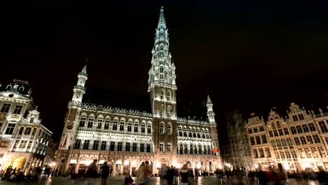 Lapso-nocturno-del-Ayuntamiento-de-Bruselas