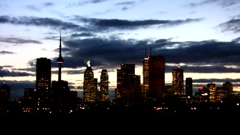 Toronto-skyline.-Timelapse-clouds.