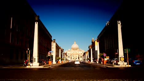 Zeitraffer-mit-St.-Peter\'s-Square-im-Vatikan