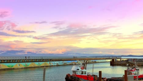 Victoria-BC-Wellenbrecher,-Ogden-Point,-Kanada-Ozean-Wasser-Sonnenuntergang-im-freien-Dämmerung