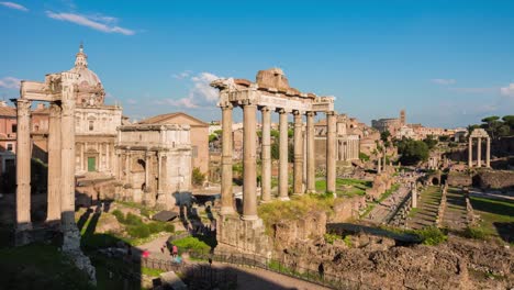 Italien-Rom-berühmtesten-sonnigen-Blick-Punkt-Forum-romanum-Stadtpanorama-4k-Zeitraffer