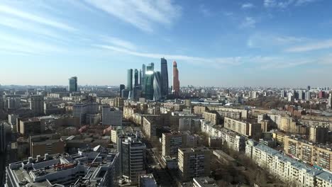 Aerial-Moscow-City-shooting-cityscape