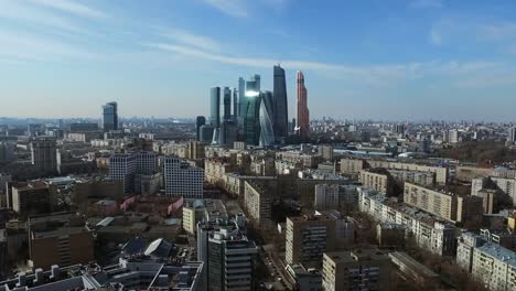 Aerial-Moscow-City-shooting-cityscape