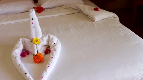 Romantic-Hotel-Room-with-Swan-Towels