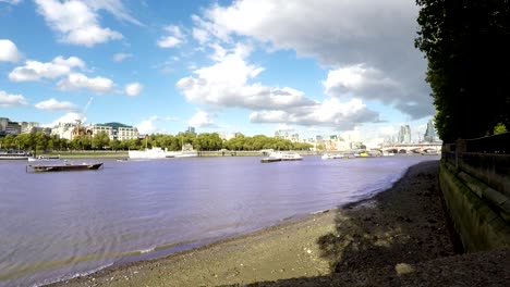 Río-Támesis,-Catedral-de-San-Pablo,-en-tiempo-Real,-Londres