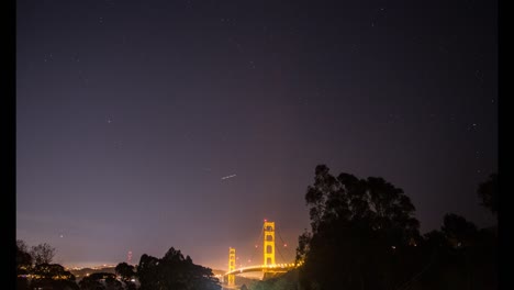 Stars-over-the-Golden-Gate-Bridge,-San-Francisco