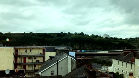 Overhead-shot-of-Buildings-in-Derry-Ireland-during-daytime