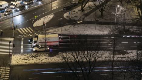 Night-time-lapse-of-busy-crossroad