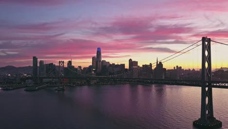 Aerial-cityscape-video-of-San-Francisco-at-sunset