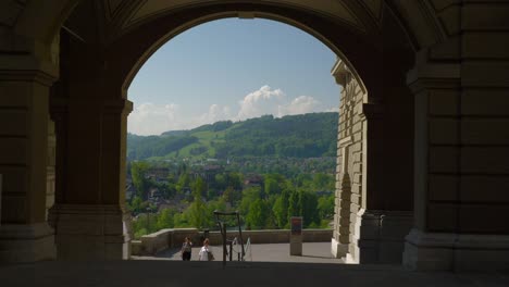 Switzerland-bern-city-sunny-day-famous-view-point-panorama-4k