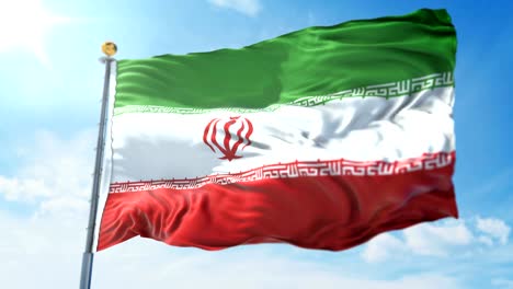 Iran-flag-seamless-looping-3D-rendering-video.-Beautiful-textile-cloth-fabric-loop-waving