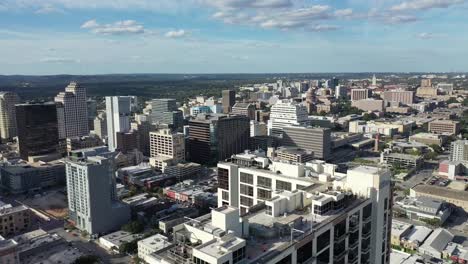 Aerial-of-Downtown-Austin,-Texas