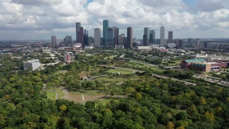 Aerial-of-Downtown-Houston,-Texas