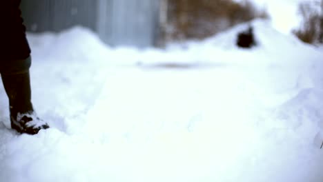 Work-after-snowy-night.-Man-with-a-shovel-removing-the-snow-from-his-yard-on-a-cold-snowy-morning.