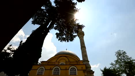 Istanbul-Ottoman-Altunizade-Mosque-with-Trees-Timelapse