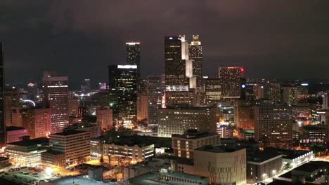 Aerial-of-Atlanta,-Georgia-at-Night