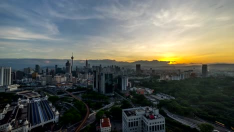 timelapse-HD-footage-of-a-beautiful-sunrise-of-Kuala-Lumpur-city