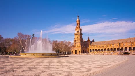 seville-sun-light-plaza-de-espana-square-fountain-4k-time-lapse-spain