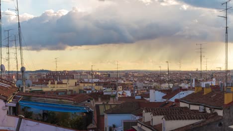 Sonniger-Tag-Madrid-Stadt-Dachterrasse-Panorama-\"-4-k-Zeitraffer-Spanien