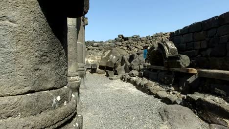 Panning-Around-Base-of-Ancient-Black-Column