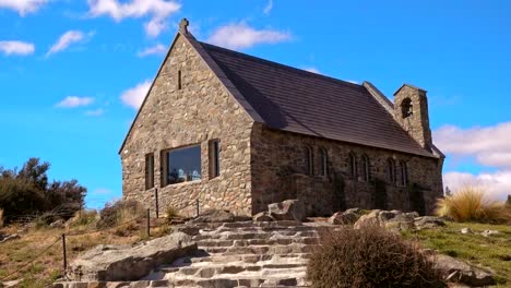 Kirche-des-guten-Hirten,-Tekapo,-Neuseeland-Lake