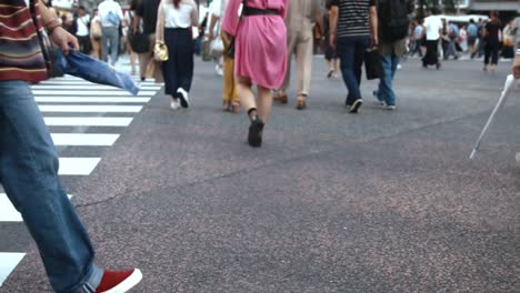 Gente-caminando-en-el-paso-de-peatones-de-Shibuya-(Slow-Motion-Video)-en-verano