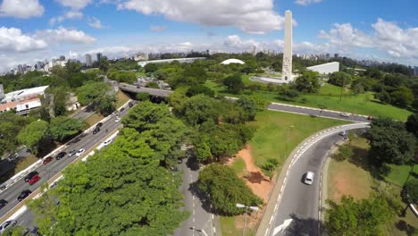 Vista-aérea-de-Ibirapuera,-Sao-Paulo,-Brasil