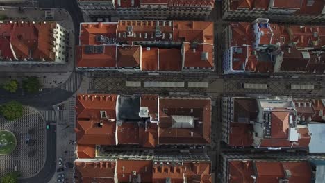 Top-View-of-Chiado-Houses-in-Lisbon,-Portugal