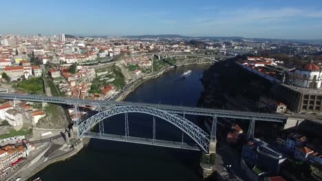 Vista-aérea-de-Oporto,-Portugal