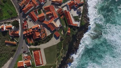 Aerial-View-Azenhas-Do-Mar,-Portugal