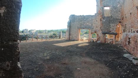 Steady-Cam-Shot-of-ancient-city-from-Kanlidivane-in-Mersin,-Turkey.